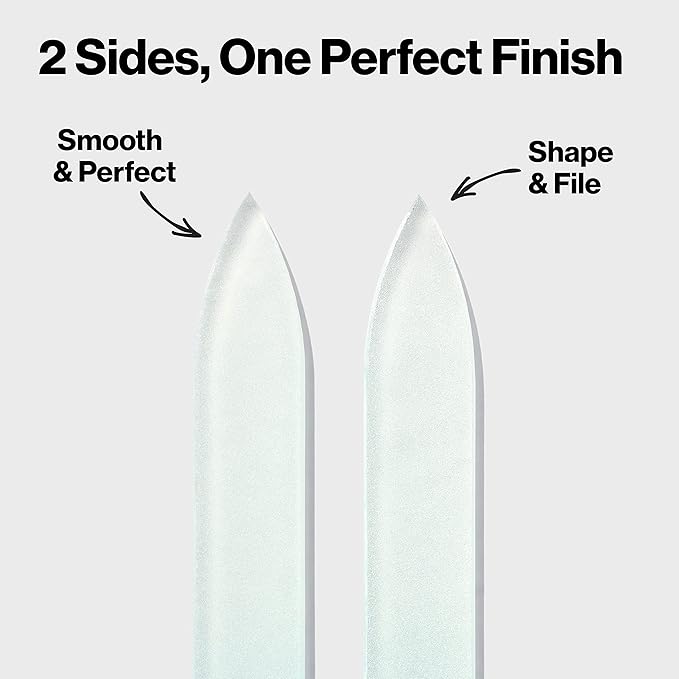 Revlon Glass Nail File, Manicure Tool for Shaping Natural Fingernails, Self-Cleaning with Bacteria Shield Technology, 1 Count