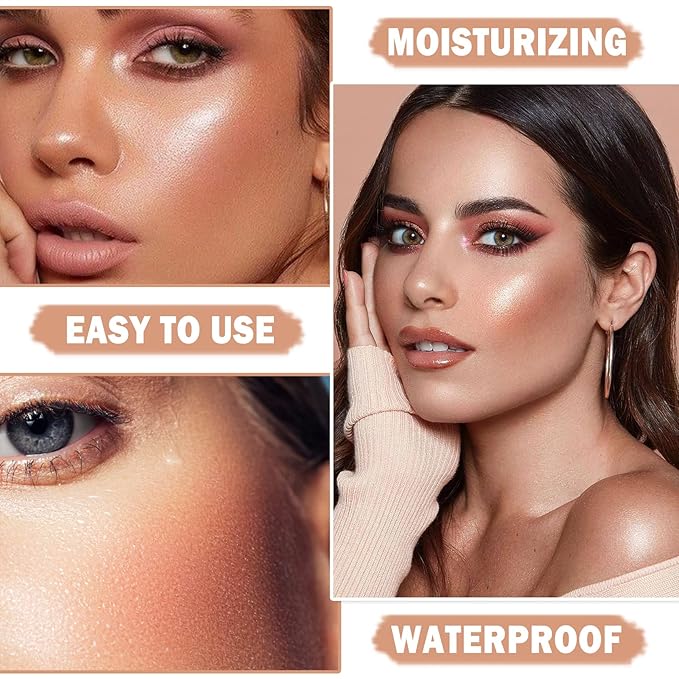 CAHIUYOA Cream Contour Stick,Highlighter Bronzer Stick Makeup Waterproof - 02