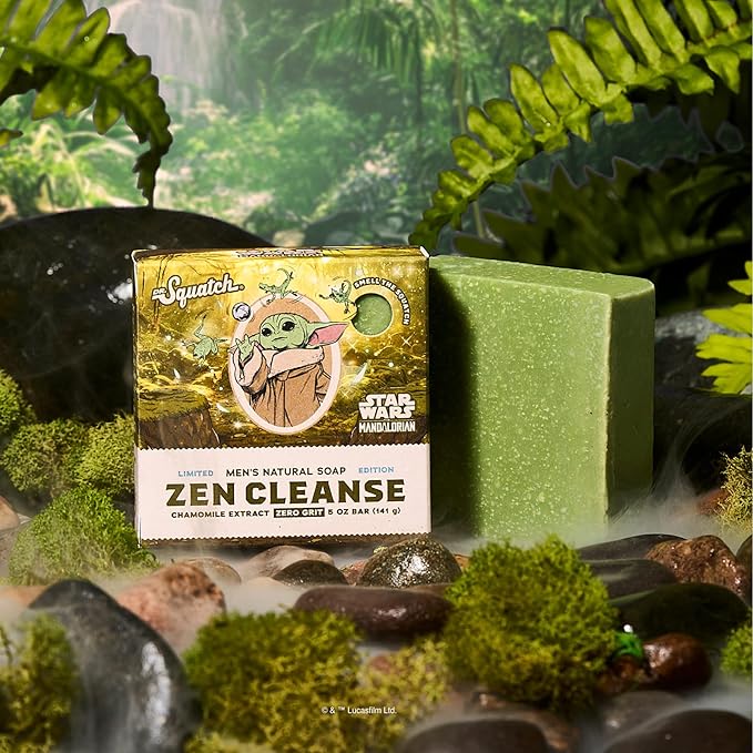 Dr. Squatch The Mandalorian Collection - Natural 4 Soap Gift Set - Cold Process Soap with No Harsh Chemicals - Smell like Mando Musk and Precious Bounty - This is the Wash, Zen Cleanse
