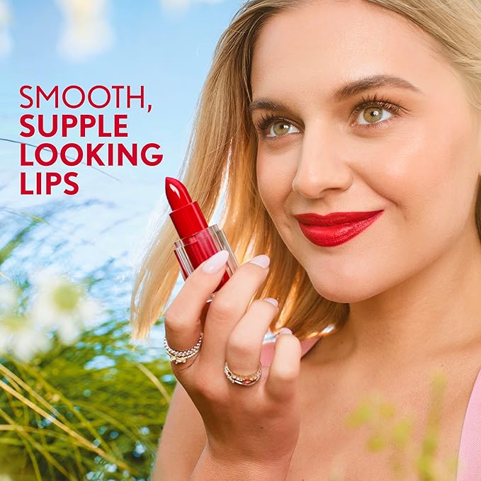 COVERGIRL Clean Lip Color, Crimson Doll, Satin Finish, Squalane, Avocado & Aloe, Carmine-Free, Non-Drying, 0.12oz