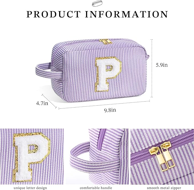 YOOLIFE Makeup Bag - Initial