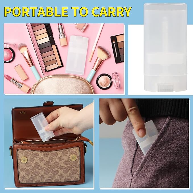 100PCS 15ML Transparent Empty Oval Deodorant