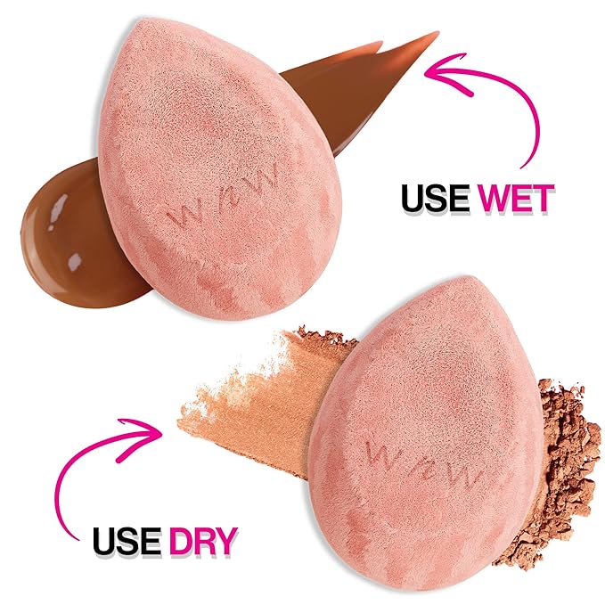 wet n wild Makeup Sponge - Low Product Absorption for Streak-Free Application, Effortless Blending Beauty for a Smooth Professional Looking Finish, Cruelty-Free & Vegan-Microfiber