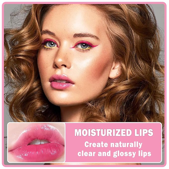 Plumping Lip Oil Lip Glow Oil Lip Gloss Oil Lip Stain Long Lasting Hydrating Non-sticky Big Brush Head Glitter Shine Clear Lip Oil Tinted for Lip Care and Dry Lips -015 Cherry Red