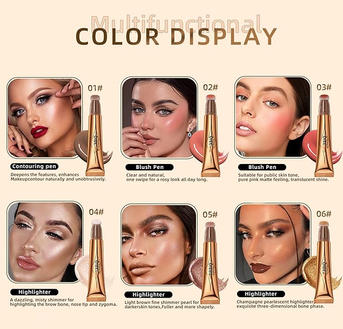 MAEPEOR Liquid Highlighter Stick Rose Cream Liquid Highlighter (5# Rose)