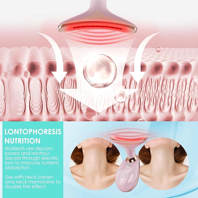 Facial Massager Red-Light-Therapy-for-Face and Neck, Face π² culpting Wand with 7 Color - Birthday, Christmas, Mothers Day, Valentines Day Gifts for Her Women Mom Best Friend Wife Teacher (Rose Gold)