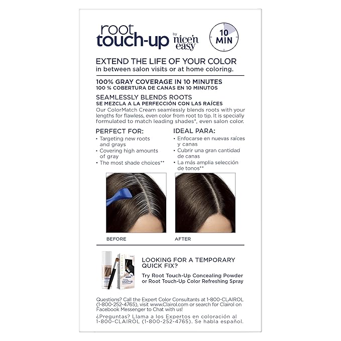 Clairol Root Touch-Up by Nice'n Easy Permanent Hair Dye, 4G Dark Golden Brown Hair Color, Pack of 4