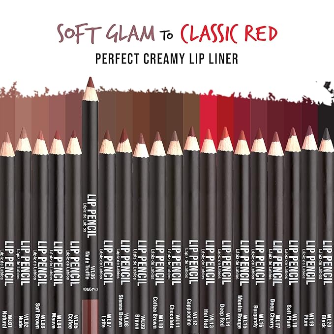 Professional Slim Lip Pencil, Creamy Soft Lip Liner, Smooth Long-Lasting Rich Lip Color, Natural Lip Makeup, Water-Resistant Lip Crayon (Nude Truffle)