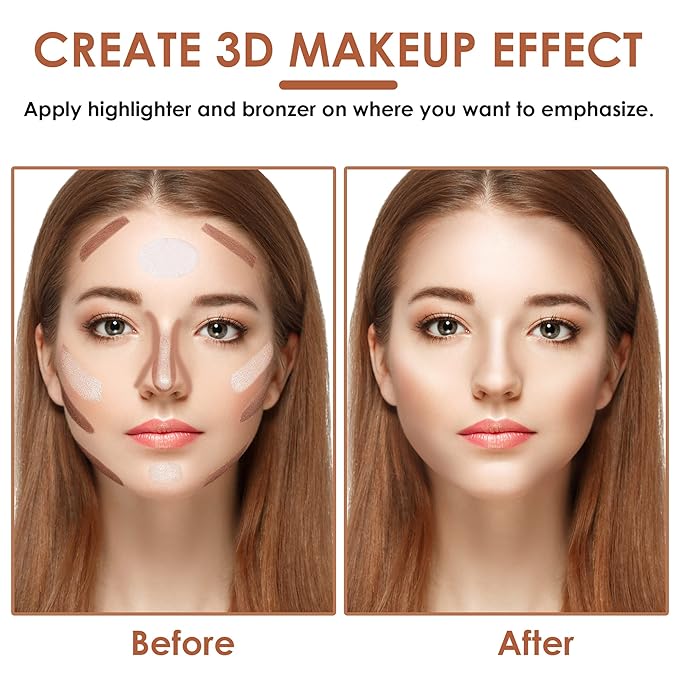 POPMISOLER 2 pcs Makeup Highlighter Stick & Cream Foundation Stick