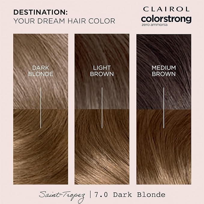 Clairol ColorStrong Permanent Zero Ammonia Hair Dye, 7.0 Dark Blonde - Saint-Tropez Hair Color, Pack of 1