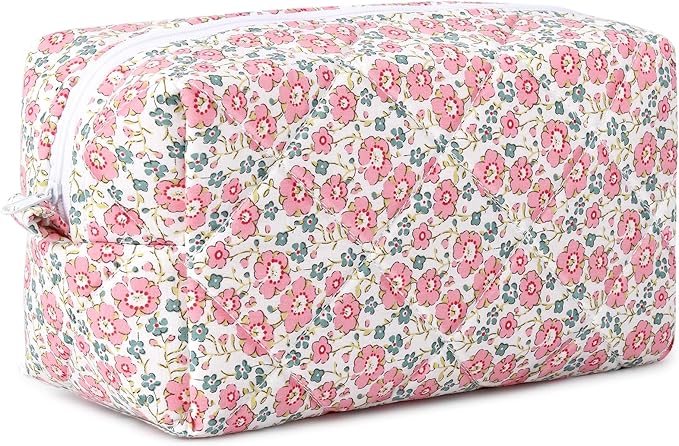 Soidram floral makeup bag quilted