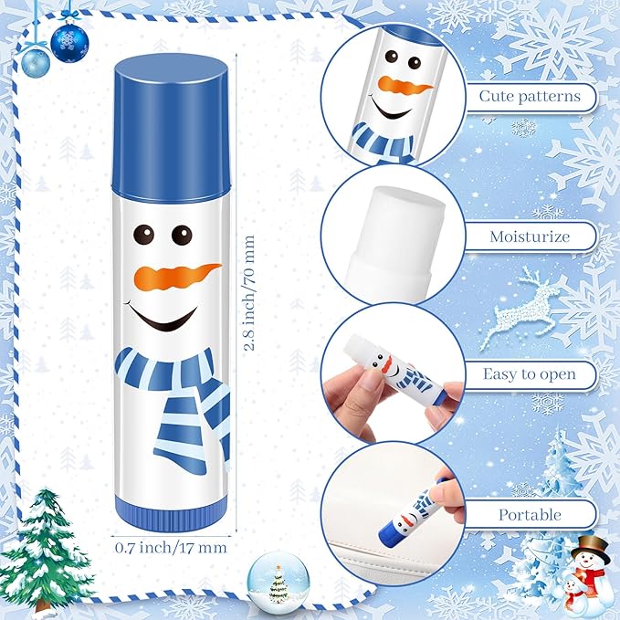 100 Pcs Christmas Lip Balm Lip