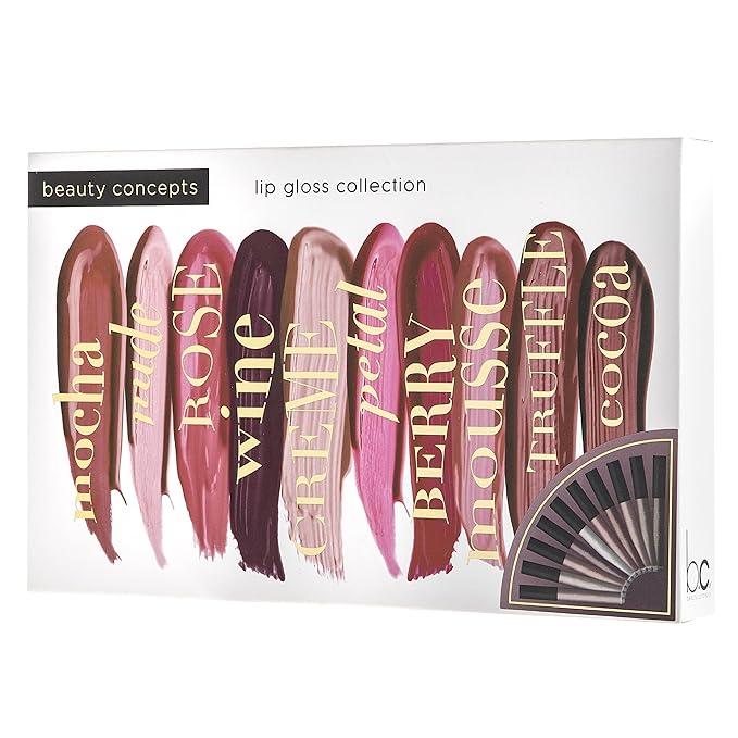 Beauty Concepts Lip Gloss Collection – Shimmering, Glossy Lip Makeup Set for a Radiant Finish, Neutral