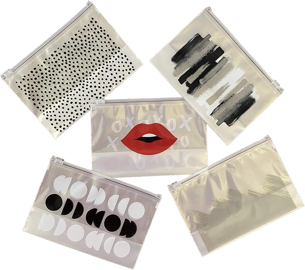 Makeup And Accessory Bags, Contain The Clutter, Use in Gym, Airport, Poolside, Desk, Date Night, Brushes, Lotion (15 Designs Bags) (Chic Collection)