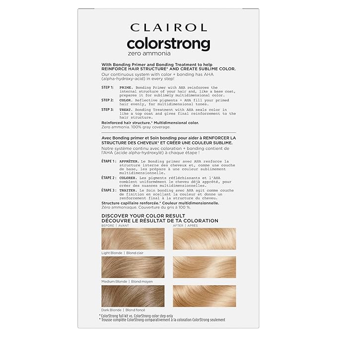 Clairol ColorStrong Permanent Zero Ammonia Hair Dye, 10.0 Extra Light Blonde - Big Sur Hair Color, Pack of 1