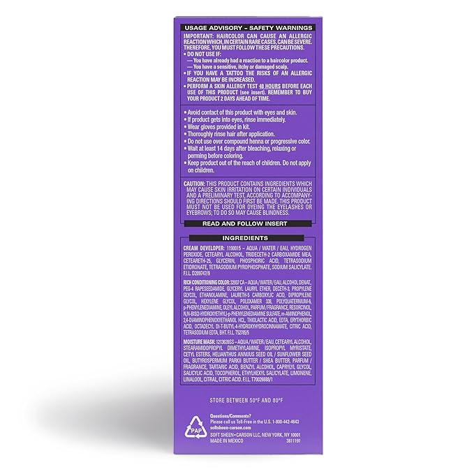 SoftSheen-Carson Dark and Lovely Fade Resist Rich Conditioning Hair Color, Permanent Hair Color, Up To 100 percent Gray Coverage, Brilliant Shine with Argan Oil and Vitamin E, Jet Black