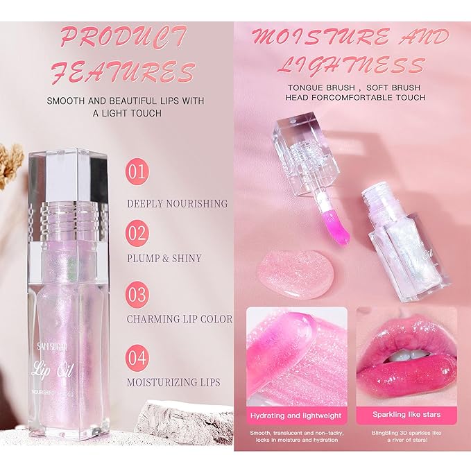 Magic Color Changing Lip Oil, Moisturizing Lip CareNon-Sticky Magic