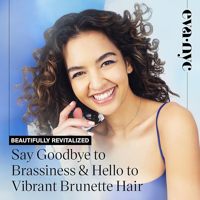 Eva NYC Brass to Sass Brunette Conditioner, Blue Conditioner for Brassy Hair, Neutralizes Brassy Red and Orange Tones, 8.8 fl oz