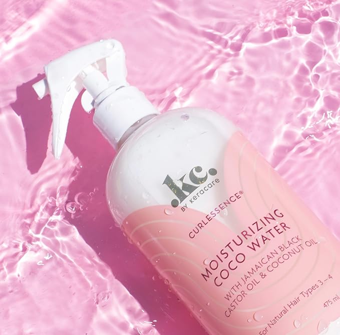 KeraCare Coconut Water - 16 oz - Light Hair Refresher Spray - Moisturizing and Hydrating - with Jamaican Black Castor Oil and Coconut Oil