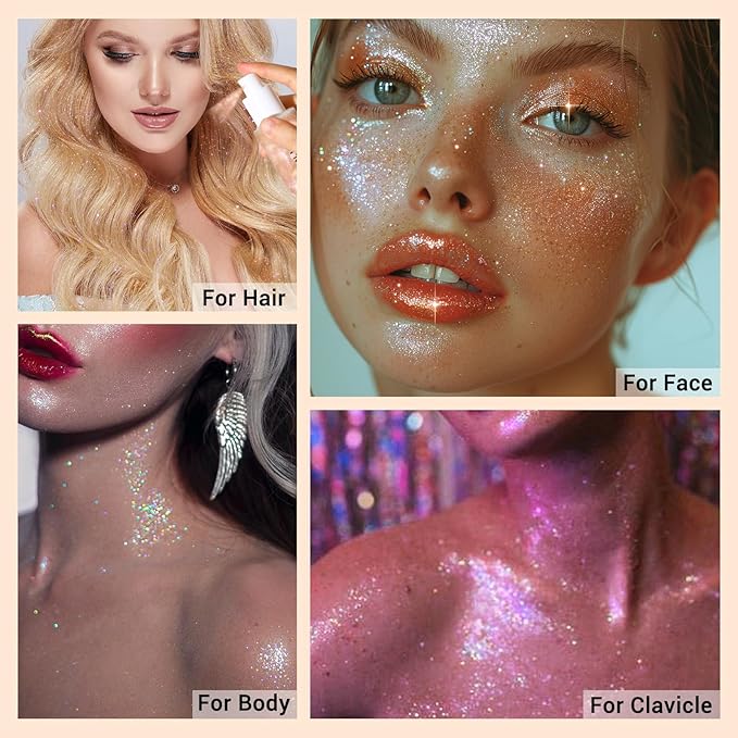 Face Liquid Highlighter Shimmer Body Spray for Hair (M2, Standard)