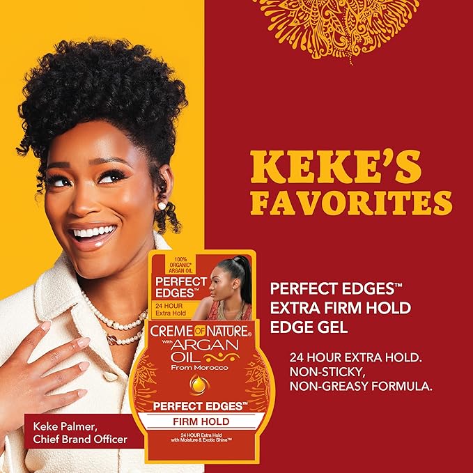 Creme of Nature with Argan Oil from Morocco Perfect Edges, 24 Hour Extra Hold with Moisture & Exotic Shine, 2.25 Ounce (Pack of 1)