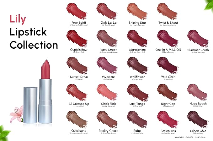 Mom's Secret Lily Natural Lipstick, Natural moisture with Vitamin E coupled with Organic Grapeseed and Organic Jojoba Oils, Vegan, Paraben Free, Made in the USA. 0.14 oz. (Stolen Kiss)