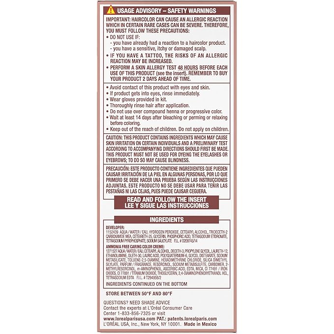 L’Oreal Paris Excellence Universal Nudes Permanent Hair Color, Ammonia Free Hair Dye for Gray Hair Coverage, 5N Natural Brown, 1 Hair Dye Kit