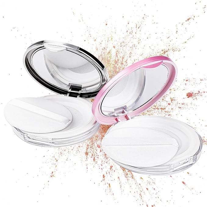 Mabor 2pcs Loose Powder Containers Powder for Women Powder Case