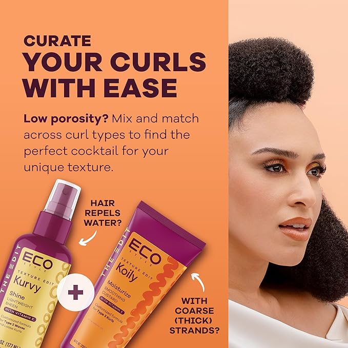 Eco Style, Texture Edit, Koily Moisturize Smoothing Butter for Type 4 curly hair - A sulfate-free, ultra-rich curly hair conditioner that provides hydration, elasticity and softness. 8oz