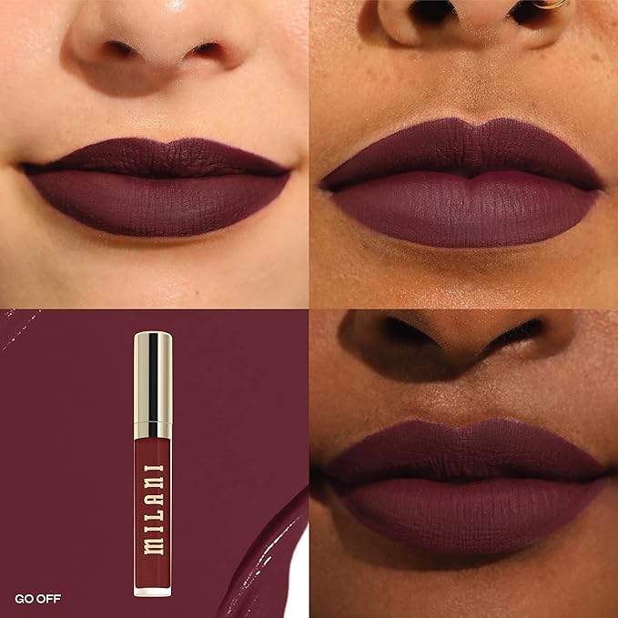 Milani Stay Put Longwear Liquid Lipstick - Smudge-Proof, Kiss-Proof, and Fade-Resistant Formula for All-Day Wear - Go Off