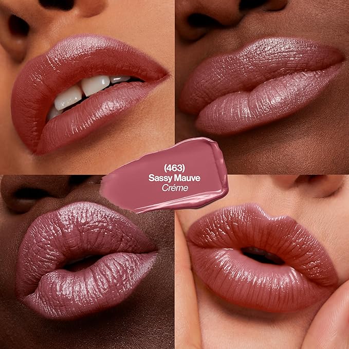 Revlon Super Lustrous Lipstick, Creamy Formula For Soft, Fuller-Looking Lips, Moisturized Feel, 463 Sassy Mauve, 0.15 oz