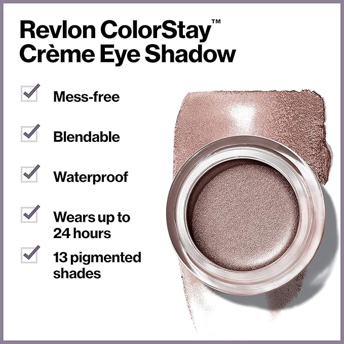 Revlon Crème Eyeshadow, ColorStay 24 Hour Eye Makeup, Highly Pigmented Cream Formula in Blendable Matte & Shimmer Finishes, 720 Chocolate, 0.18 Oz