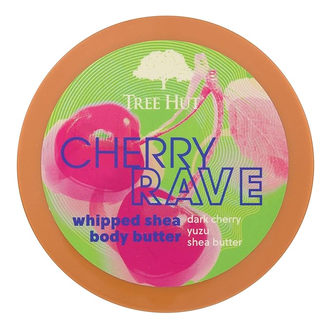 Tree Hut Cherry Rave Whipped Shea Body Butter | Long-lasting Hydration Leaves Skin Feeling Soft & Moisturized | Limited Edition Fall | Nourishing Essential Body Care | 8.4 fl oz.