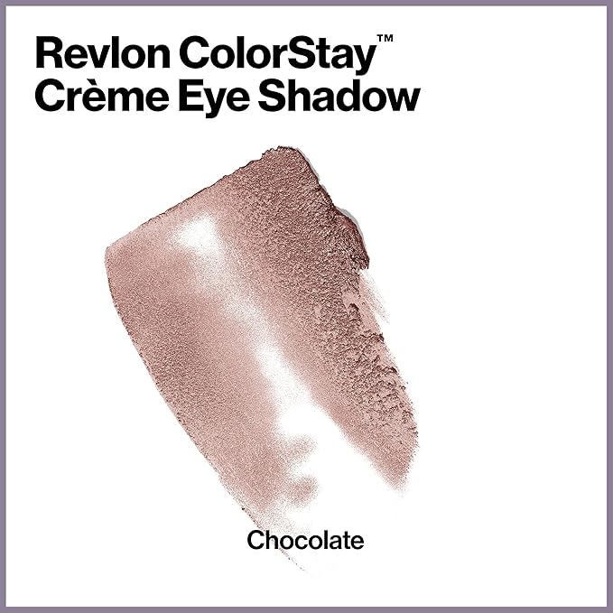 Revlon Crème Eyeshadow, ColorStay 24 Hour Eye Makeup, Highly Pigmented Cream Formula in Blendable Matte & Shimmer Finishes, 720 Chocolate, 0.18 Oz