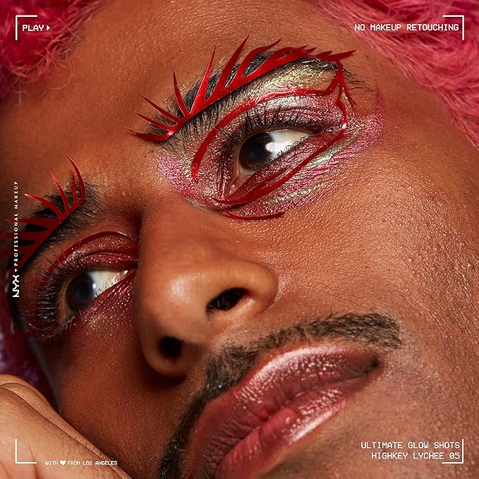 NYX PROFESSIONAL MAKEUP Ultimate Glow Shots, Liquid Eyeshadow, Long-Lasting Shimmer Eye Shadow with Vitamin C - Highkey Lychee