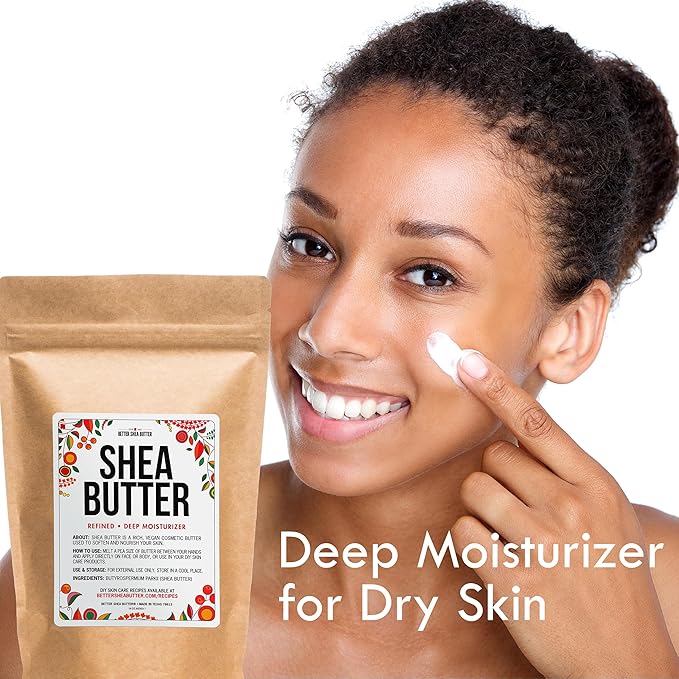 Refined Shea Butter Unscented - 100% Pure African Shea Butter for Hair & Dry Skin - Use for Soap Base, Face & Body Moisturizer, for DIY Whipped Body Butter & Lip Balm 1 LB Bar