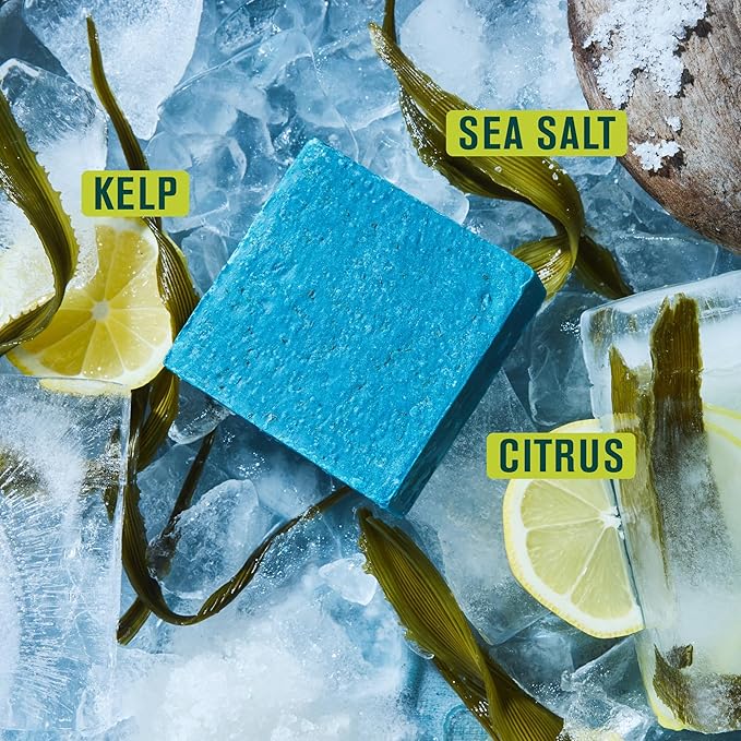 Every Man Jack Cold Plunge Mens Bar Soap - Pacific Dive Scent with notes of Sea Salt, Kelp, Refreshing Citrus - Deeply Cleans, Hydrates with Naturally Derived Ingredients and Light Grit - 5oz 2 Pack