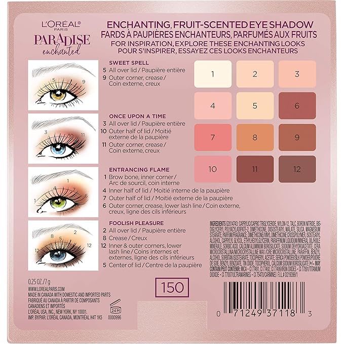 L'Oreal Paris Paradise Enchanted Scented Eyeshadow Palette, 0.25