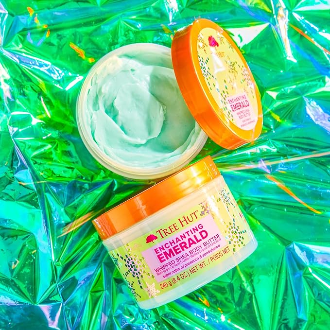 Tree Hut Enchanting Emerald Whipped Shea Body Butter | Long-lasting Hydration Leaves Skin Feeling Soft & Moisturized | Limited Edition Holiday | 8.4 fl oz.