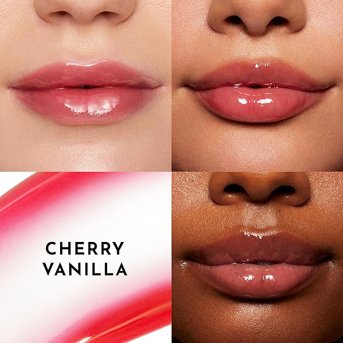 Forget the Filler Lip Plumping Line Smoothing Gloss - Cherry Vanilla - Premium Volumizing Lip Gloss with Natural Ingredients Designed to Plump, Firm, and Hydrate Lips 0.11 oz