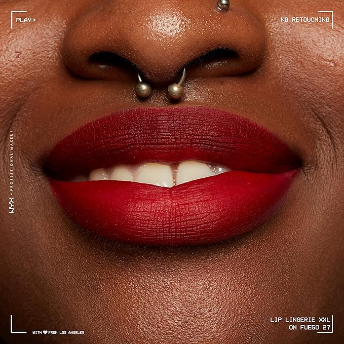 NYX PROFESSIONAL MAKEUP Lip Lingerie XXL Matte Liquid Lipstick - On Fuego (Fire Red)