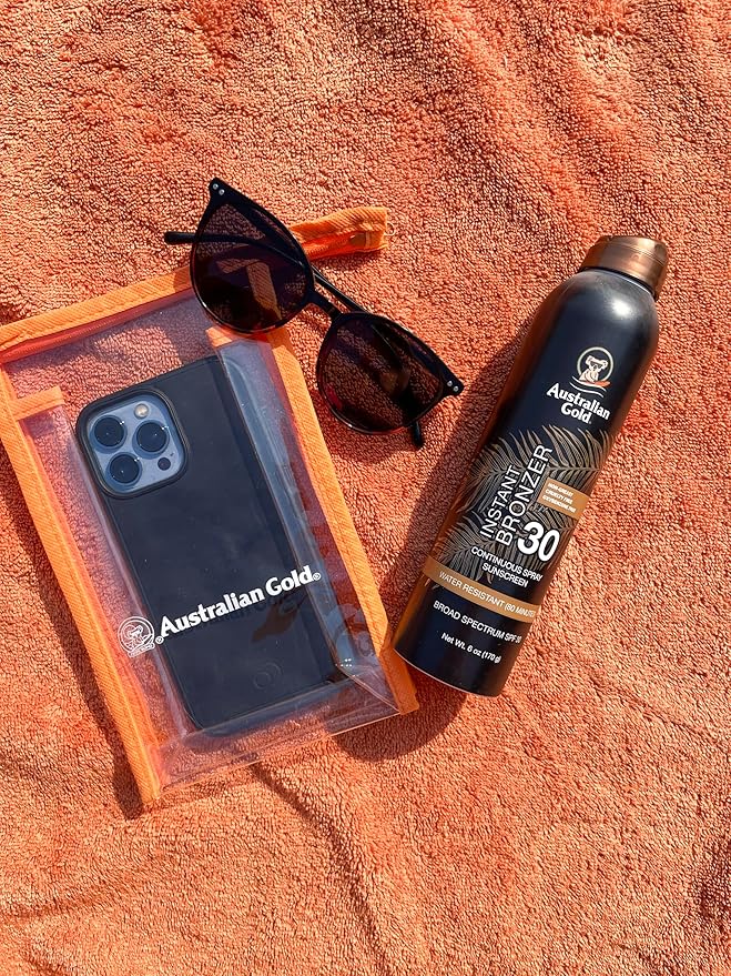 Australian Gold Aerosol Sunscreen SPF 30, Instant Bronzer, Non-Greasy, Water Resistant, Cruelty Free, Bronzer - New, 6 Oz