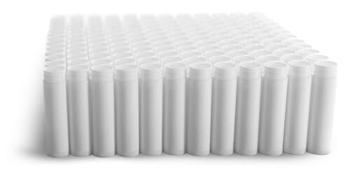 144 White Plastic Empty Lip Balm Crafting