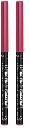 Rimmel Lasting Finish Exaggerate Automatic Lip Liner, 70 Pink Enchantment (Pack of 2)