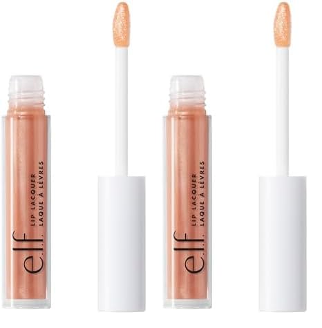 e.l.f., Lip Lacquer, Moisturizing, Shiny, Non-Sticky, Long Lasting, Provides Maximum Color, Glides On, Fantasy, 0.08 Fl Oz (Pack of 2)