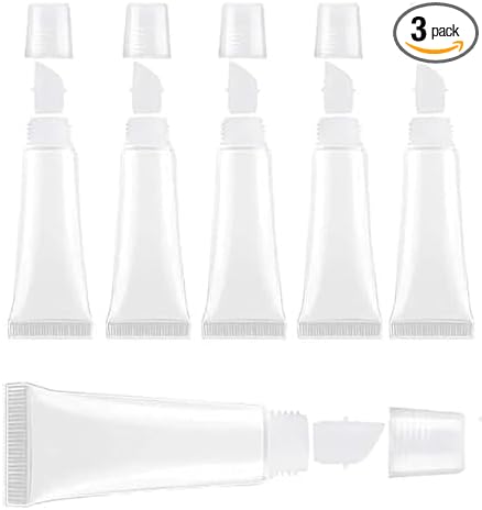 8PCS 10ml Clear Empty Lip Gloss Tubes Cosmetic Containers with 5ml Syringes for DIY Lip Gloss