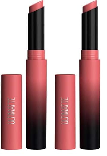 MAYBELLINE Color Sensational Ultimatte Matte Lipstick, Non-Drying, Intense Color Pigment, More Blush, Rose Pink, 1 Count (Pack of 2)