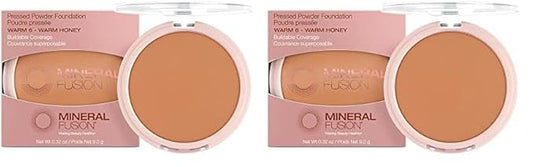 Mineral Fusion Pressed Powder Foundation, Warm 6, 0.32 Ounce (Pack of 2)