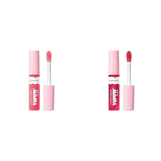 COVERGIRL Clean Fresh Yummy Gloss Lip Gloss 2-Pack - Glamingo Pink & You're Just Jelly Sheer Shades