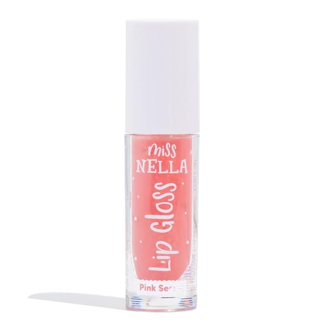 MISS NELLA Pink Secret Lip Gloss, Pink hydrating children Lip Gloss, watermelon scent, gentle on the skin. gives a sheer kiss of colour, with extra shine.